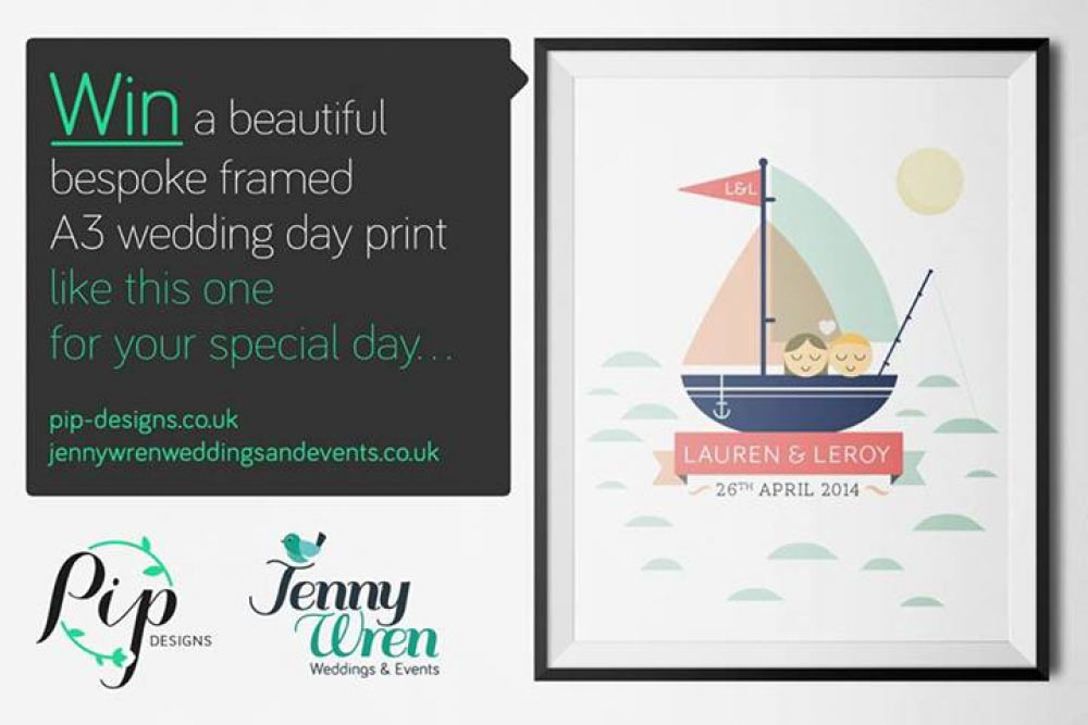 Win a bespoke wedding print with Jenny Wren!