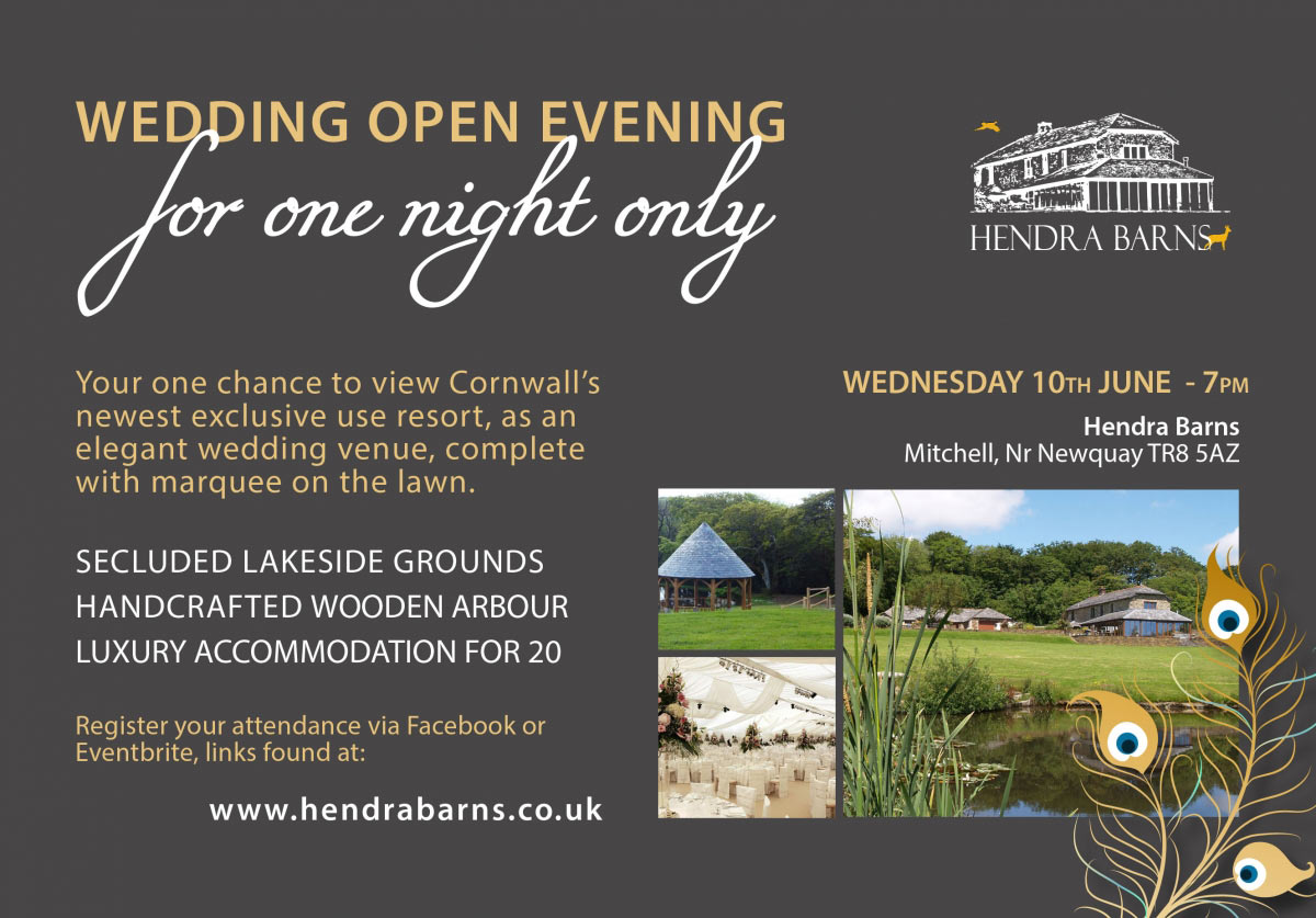 Wedding open evening at Hendra Barns with Absolute Canvas