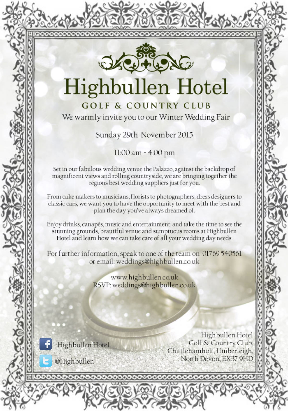 Highbullen Hotel Winter Wedding Fair