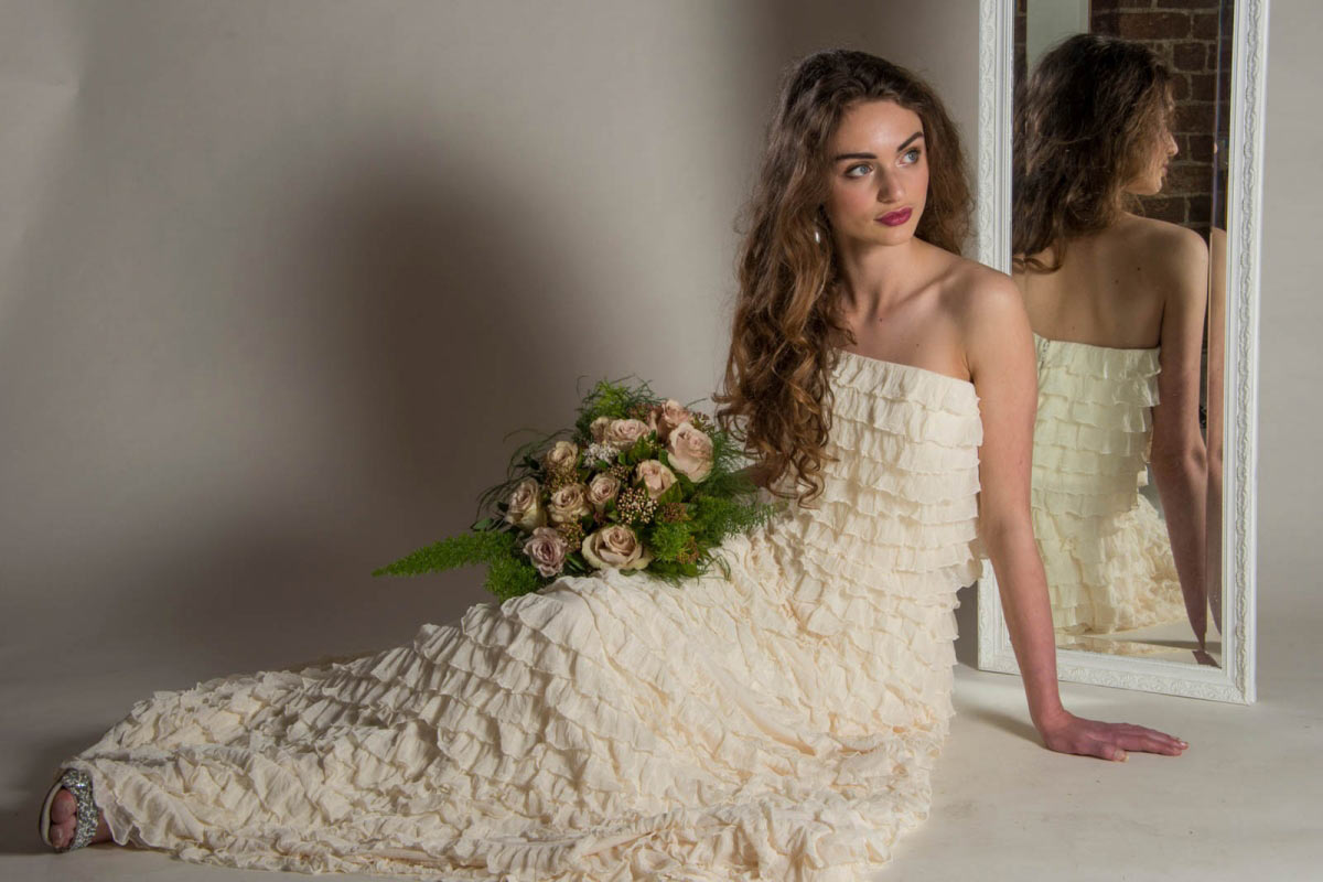 Silhouette floral design wedding dresses