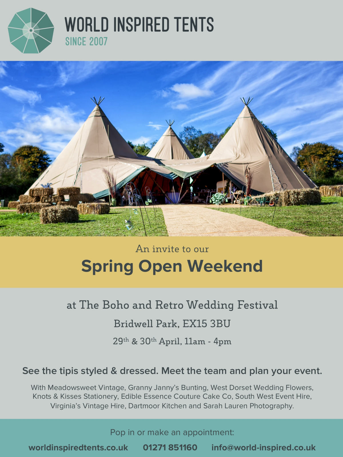 Open weekend at Bridwell for World Inspired Tents