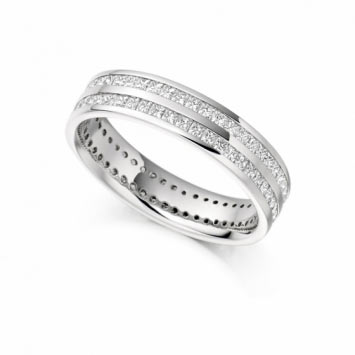 Modern diamond wedding rings