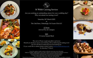Invitation to a tasting evening with M Welsh Catering Services