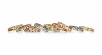 Colourful wedding rings from Emily Nixon