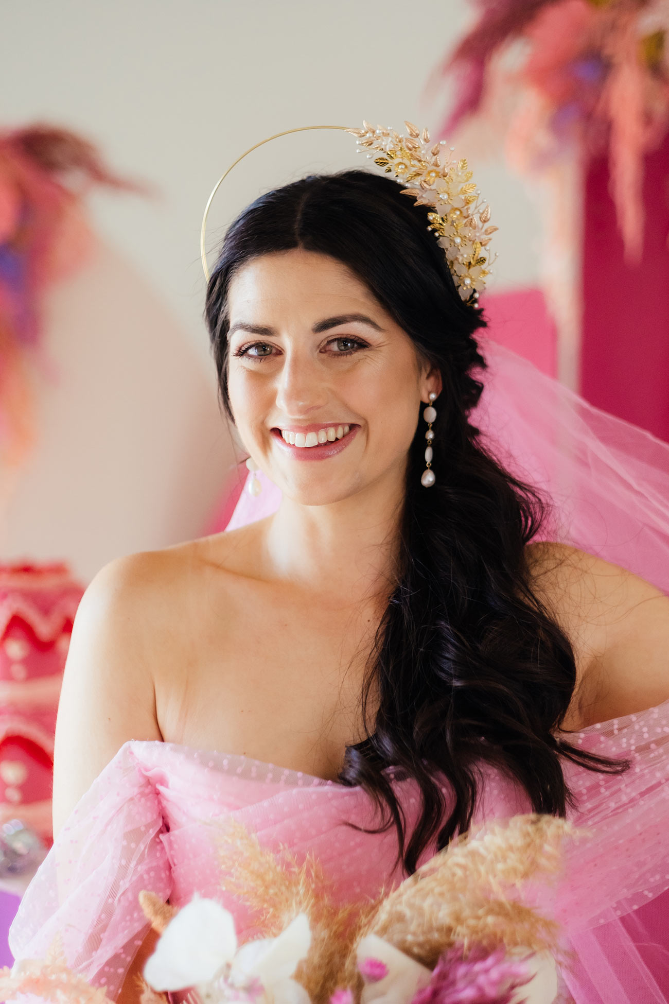 Brickhouse Vineyard Devon Styled Shoot Pink Colourful Sustainable Wedding10