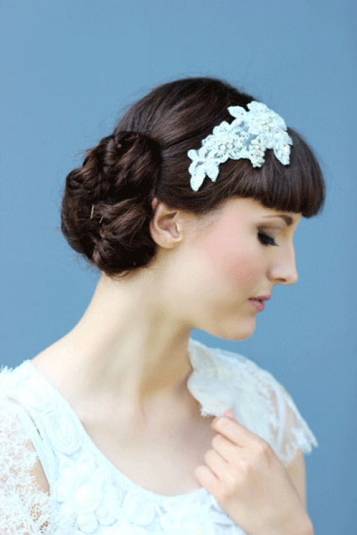 Silver Beaded Lace Hair Comb Glam HY