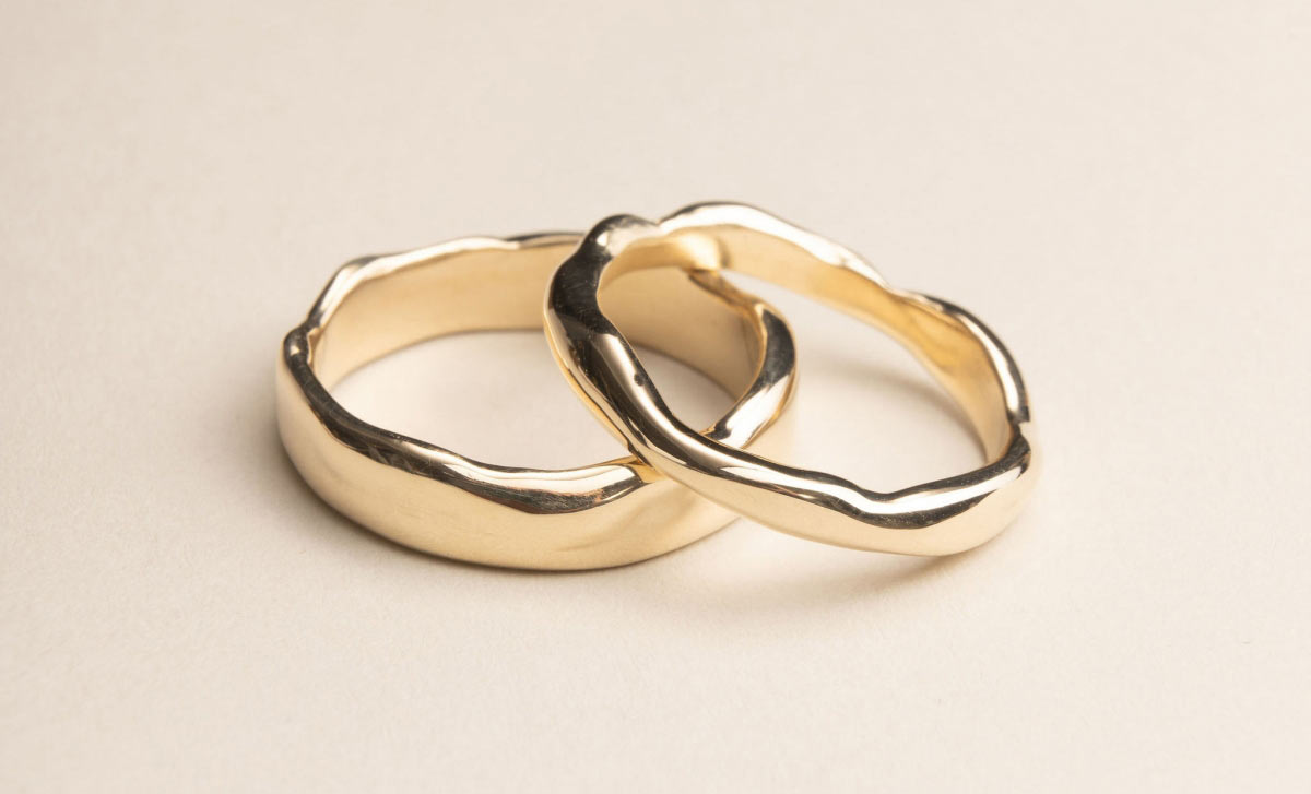 Wave wedding bands by Found Treasure