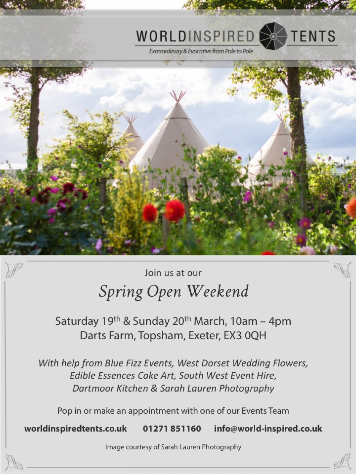 World Inspired Tents Spring Open Weekend