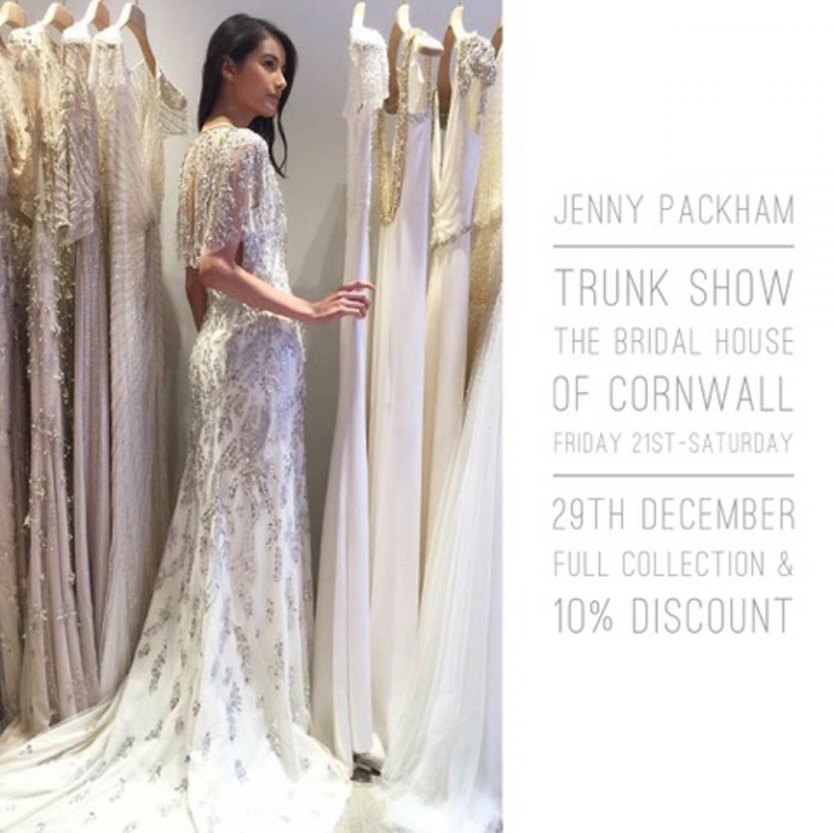 Jenny Packham Christmas trunk show at The Bridal House of Cornwall