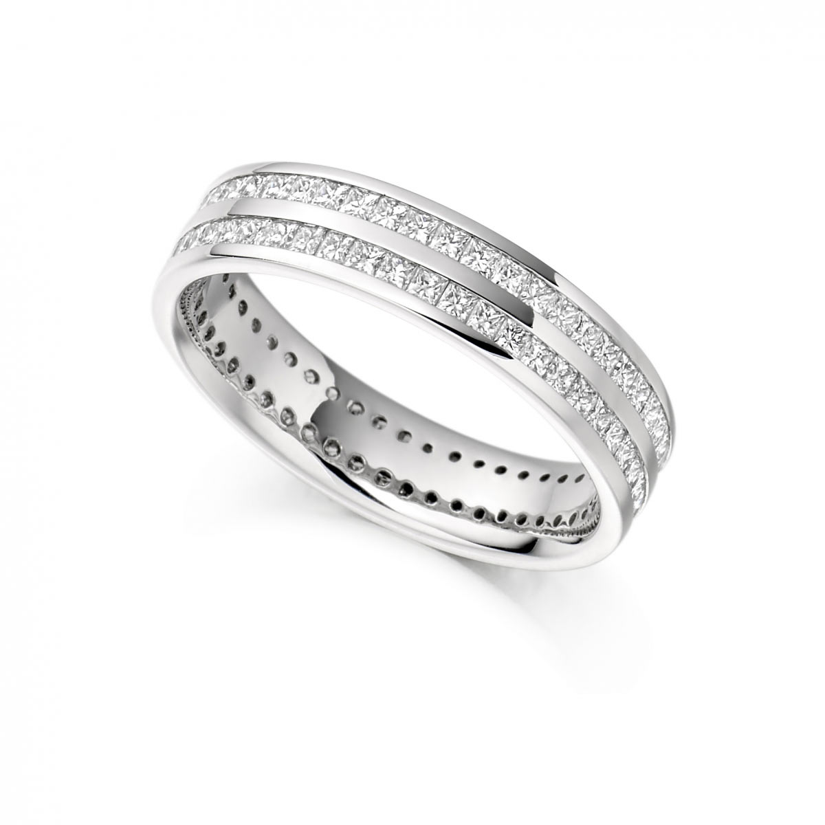 Modern diamond wedding rings