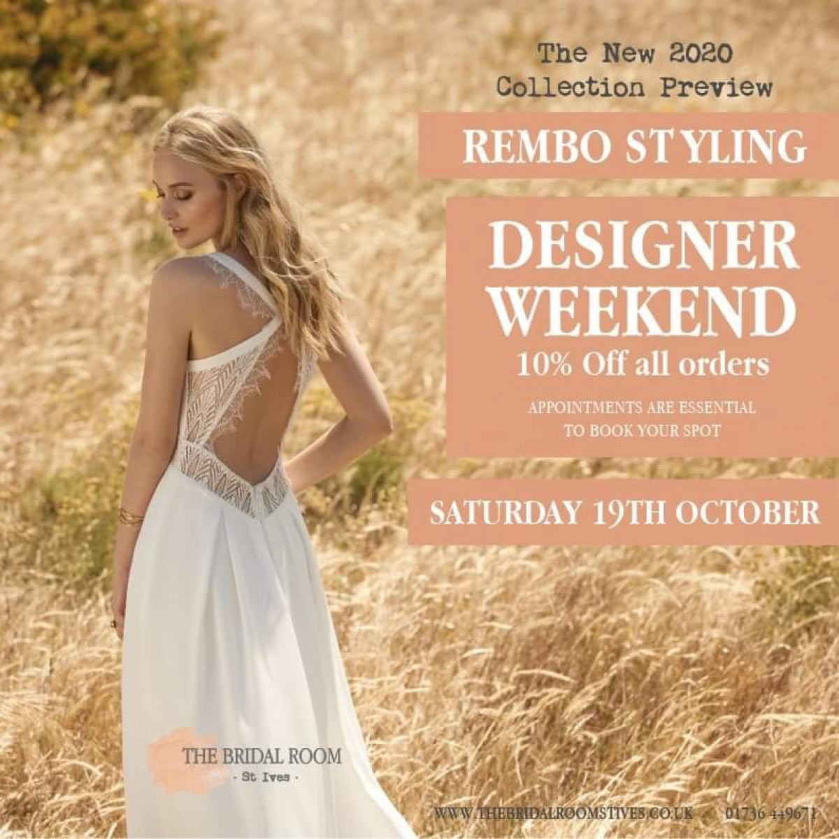 Rembo Styling designer weekend at Bridal Room St Ives
