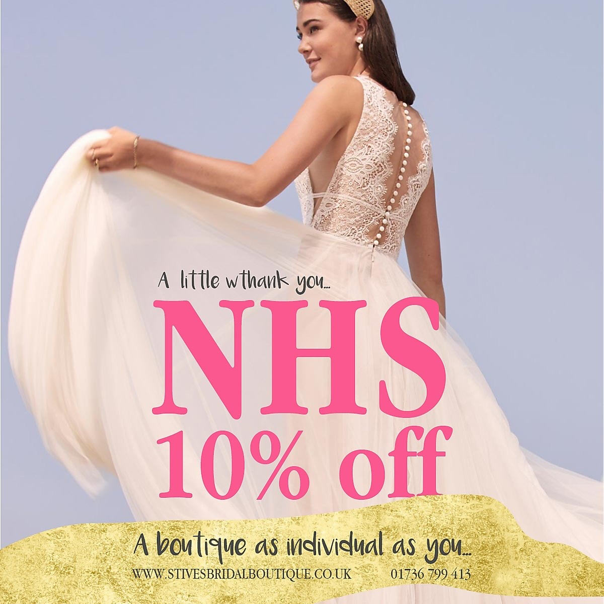 10% off orders for NHS staff from St Ives Bridal Boutique