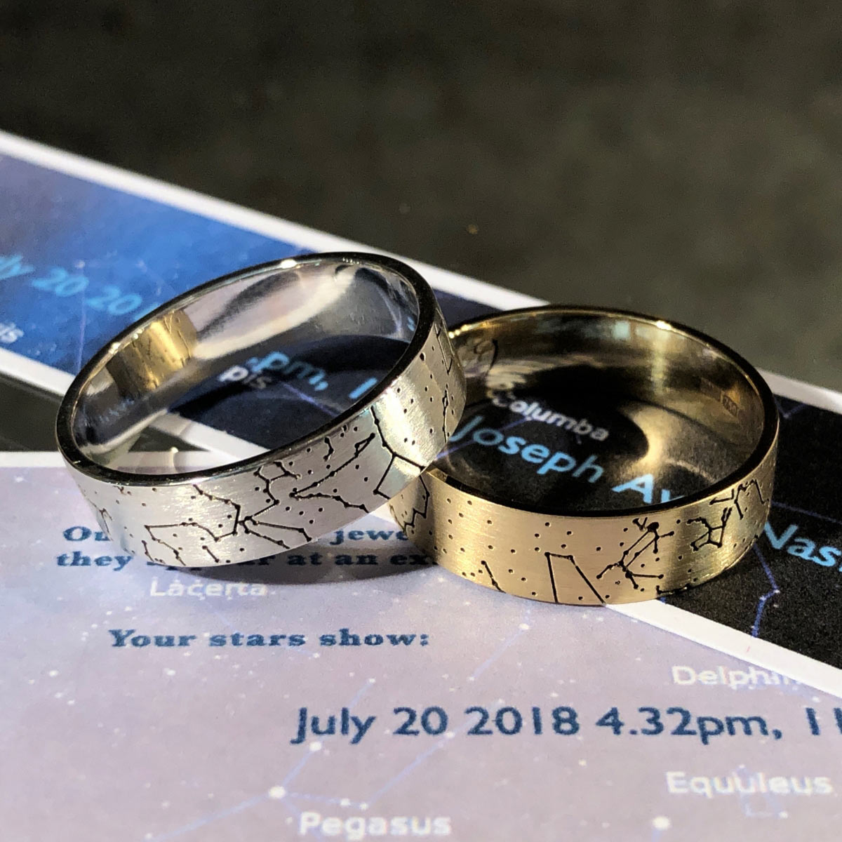 Star map rings by Isabella Day