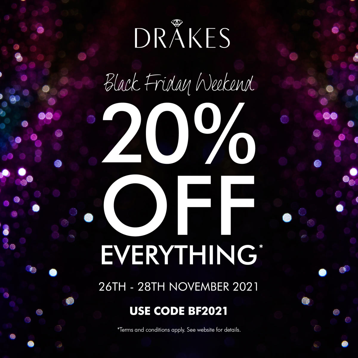 20% off all jewellery at Drakes for Black Friday