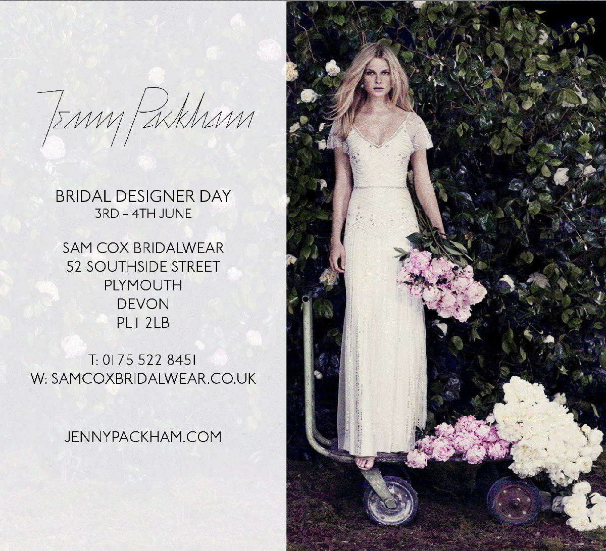 Jenny Packham designer days at Sam Cox Bridalwear