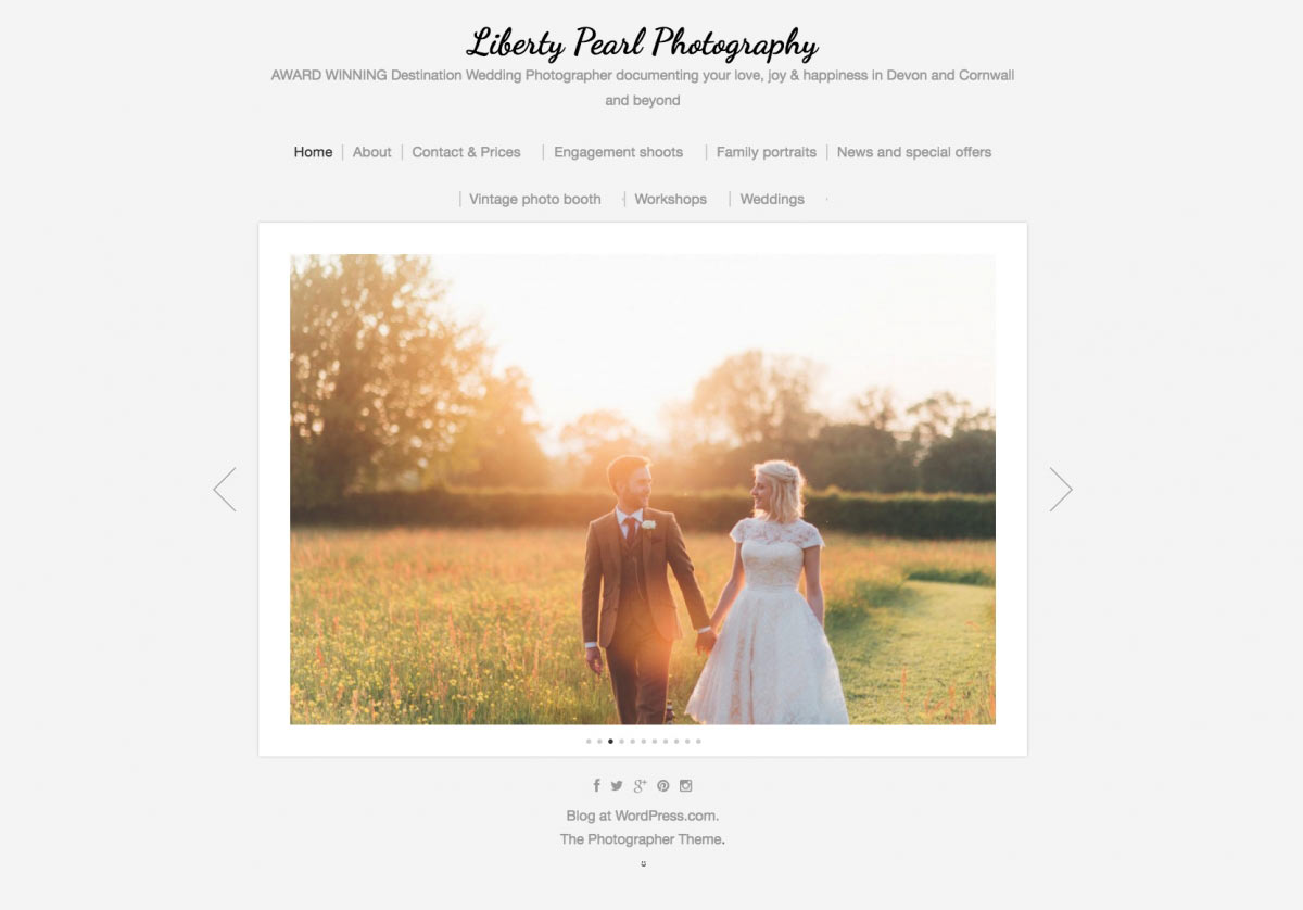 New website for Liberty Pearl Photography
