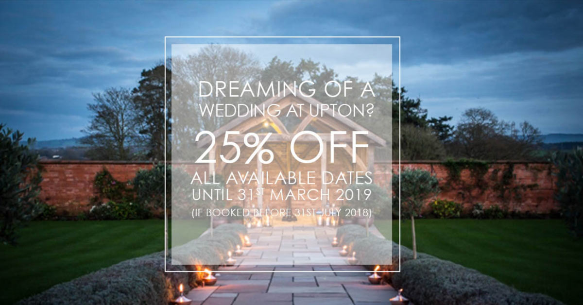 Save 25% on weddings at Upton Barn 
