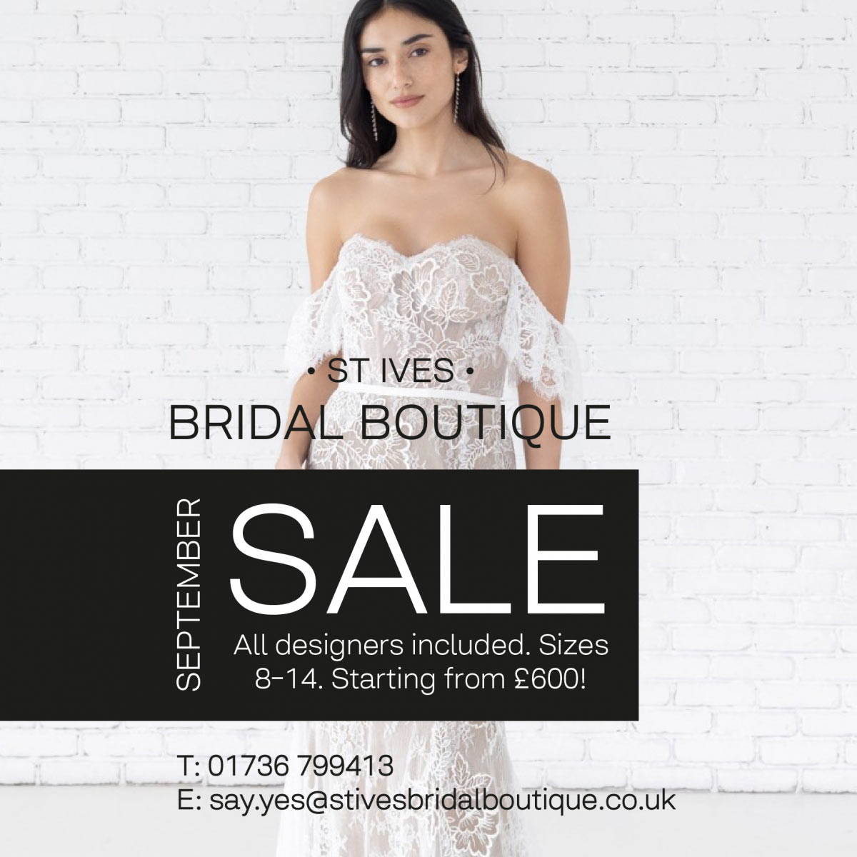 September sale at St Ives Bridal Boutique