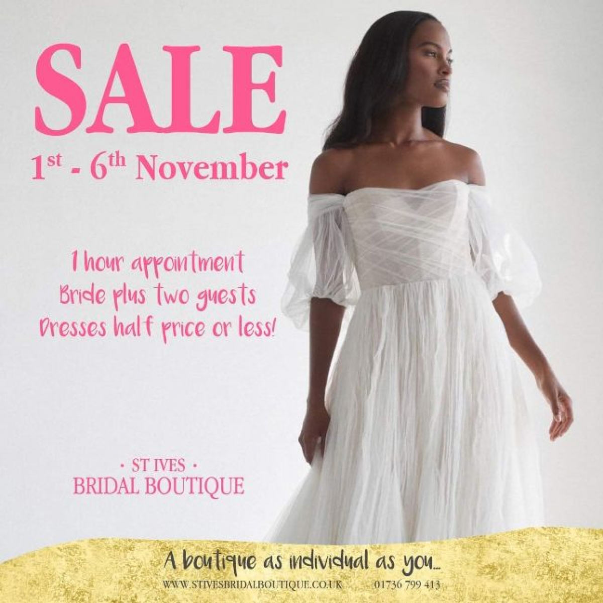 Wedding dress sale at St Ives Bridal Boutique 