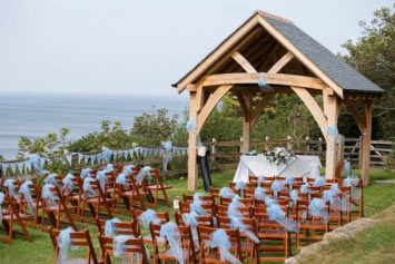 Outdoor weddings by the sea at The Driftwood Spars