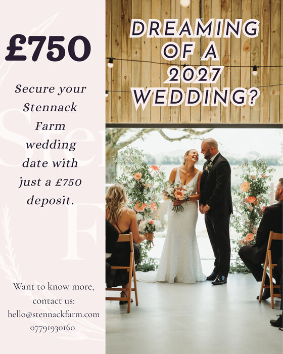 Secure your 2027 Stennack Farm Wedding