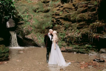 Waterfall weddings at St Nectan's Glen