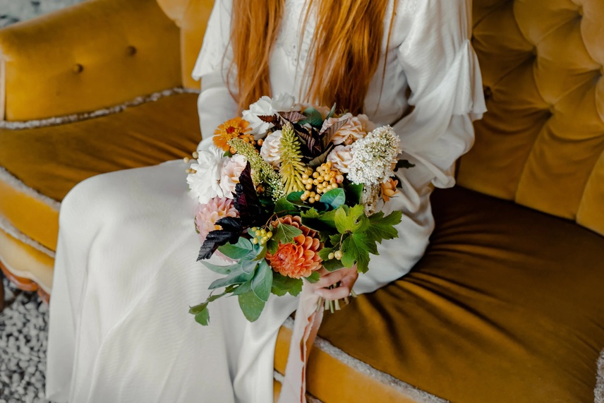 Copper Green Wedding Flowers