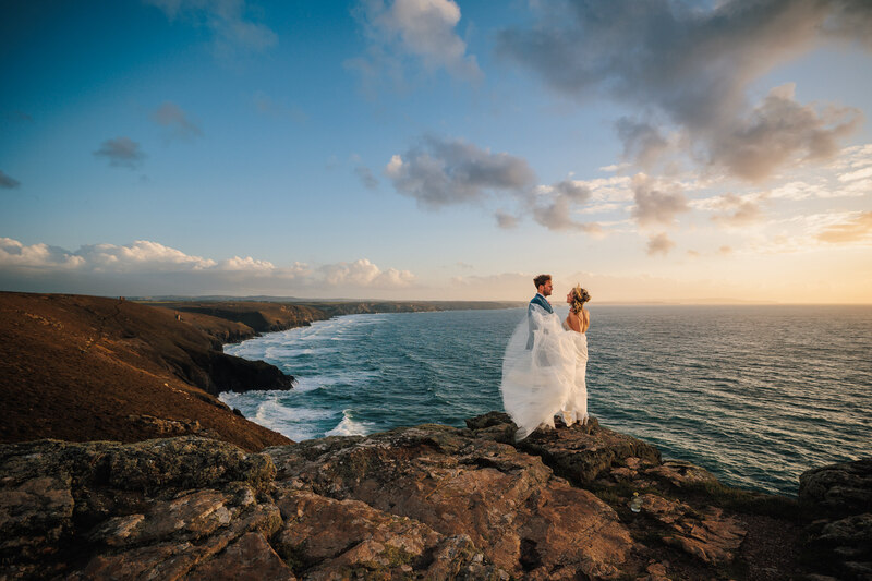 Chris Armstrong Photography Cliff top bride