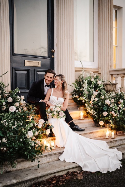 Wedding Venue Henlade House Bride candlelight