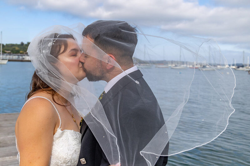 Wedding Photography Cornwall Trethek Kissing