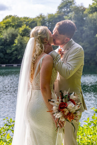 Wedding Photography Cornwall Trethek Kissing