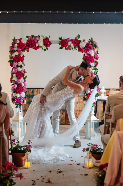 Wedding Venues Devon Valleyside Barn Couple
