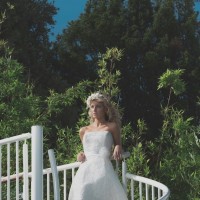 Dress: True Bride, Headpiece: House of Istra