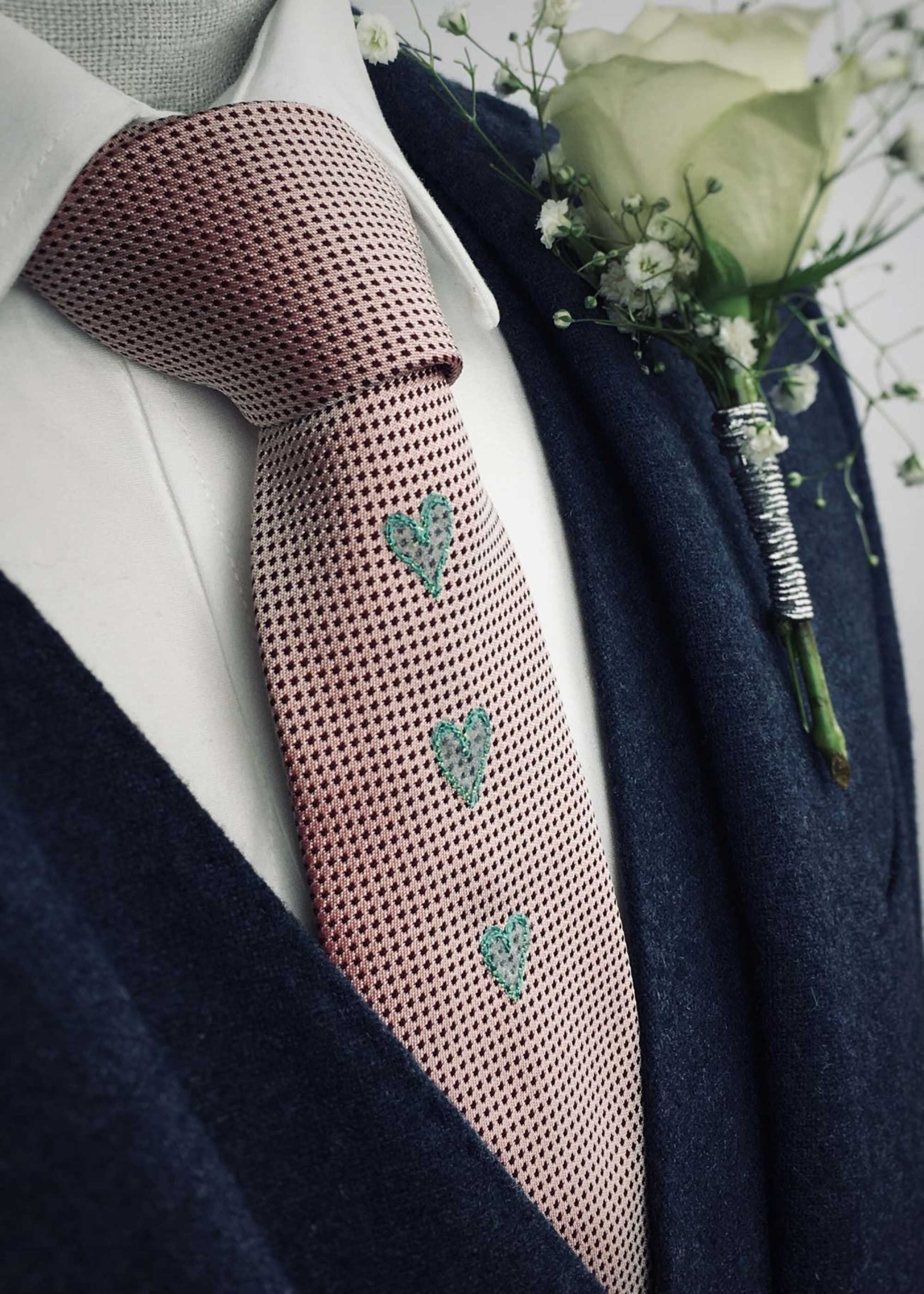  Three Heart   Blush Pink Silk