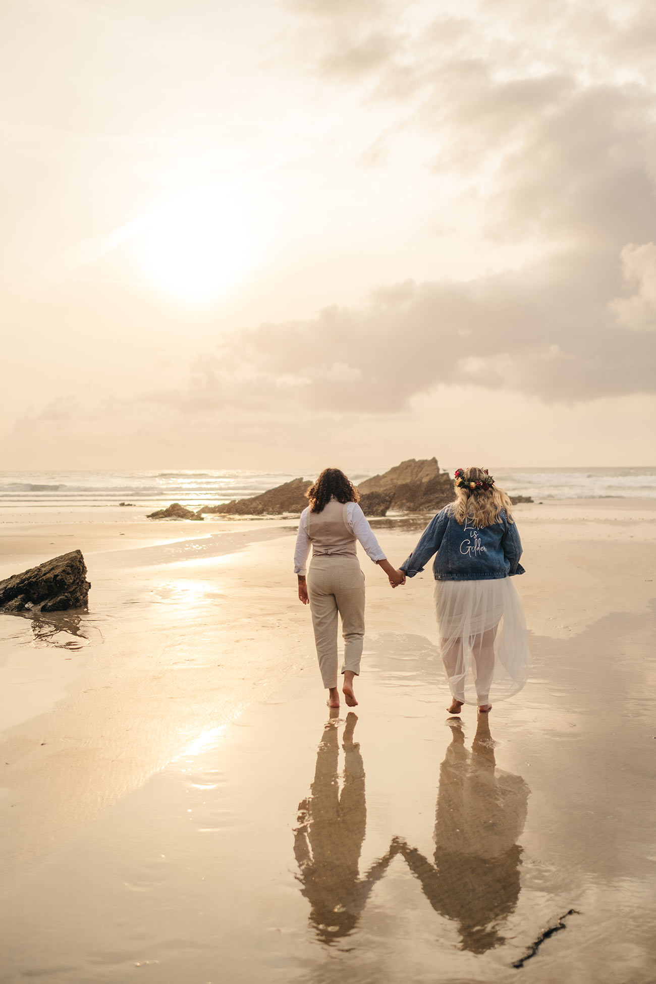 Real Wedding Lusty Glaze Beach Coastal Bride6