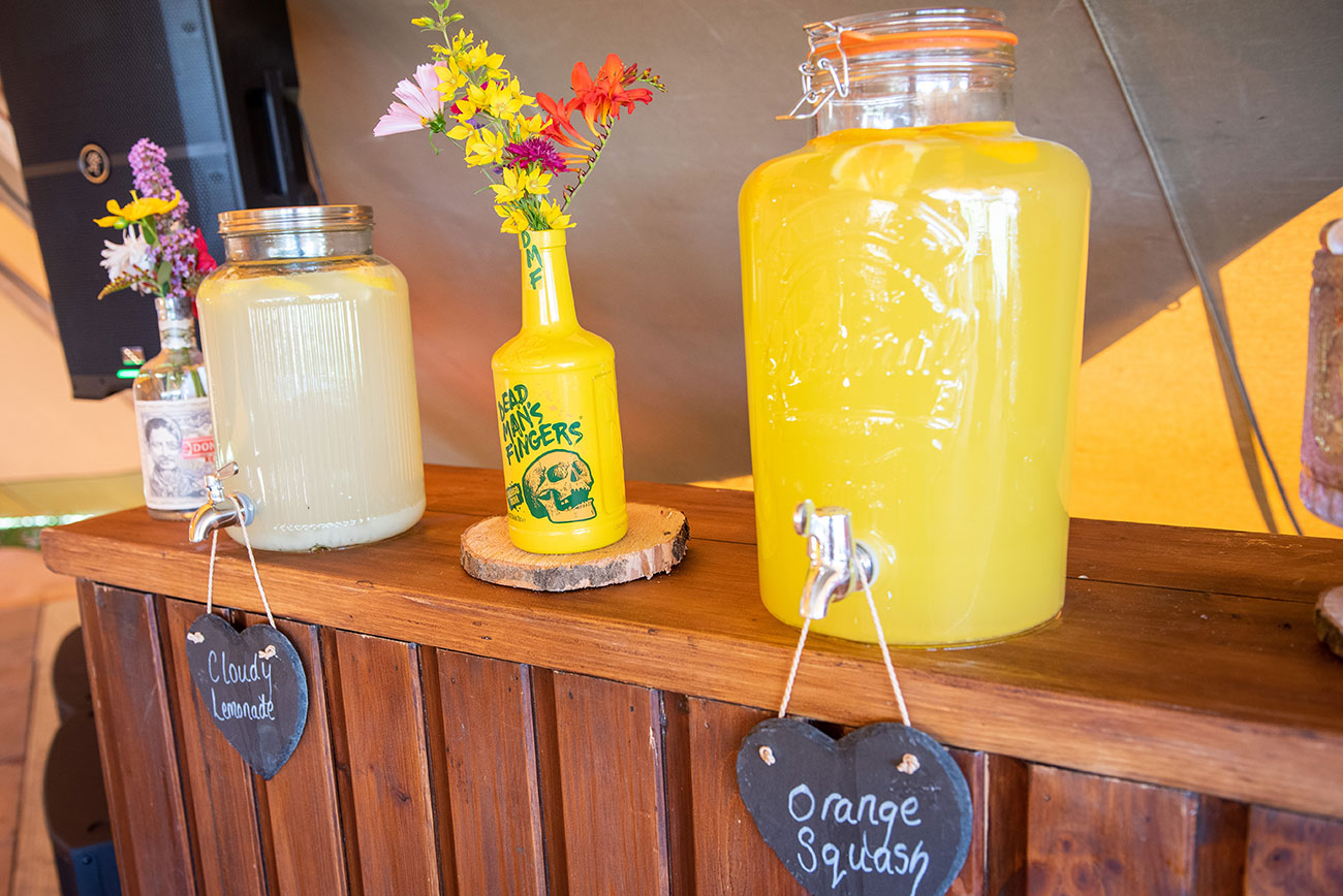 Real Wedding The Venue Coxleigh Devon Festival Garden Bride Groom10