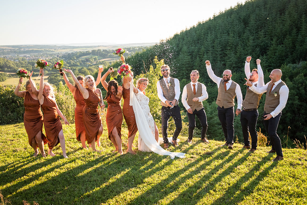 Real Wedding The Venue Coxleigh Devon Festival Garden Bride Groom7
