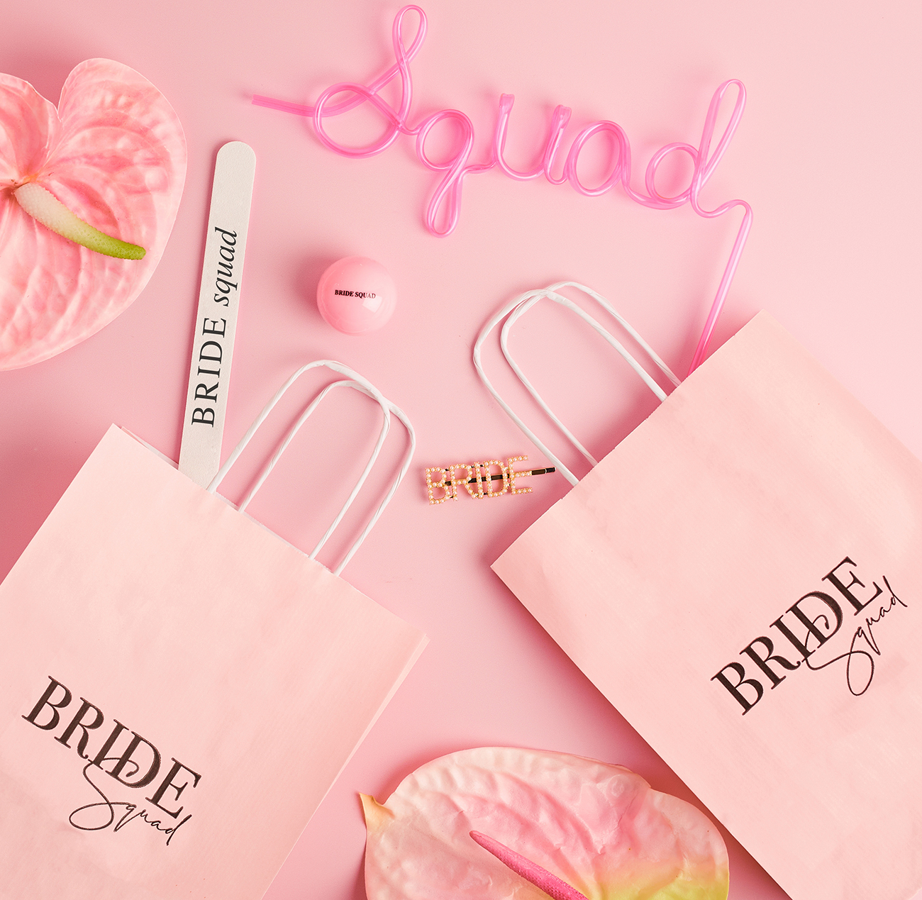  Pink Bride Squad Bags Hens