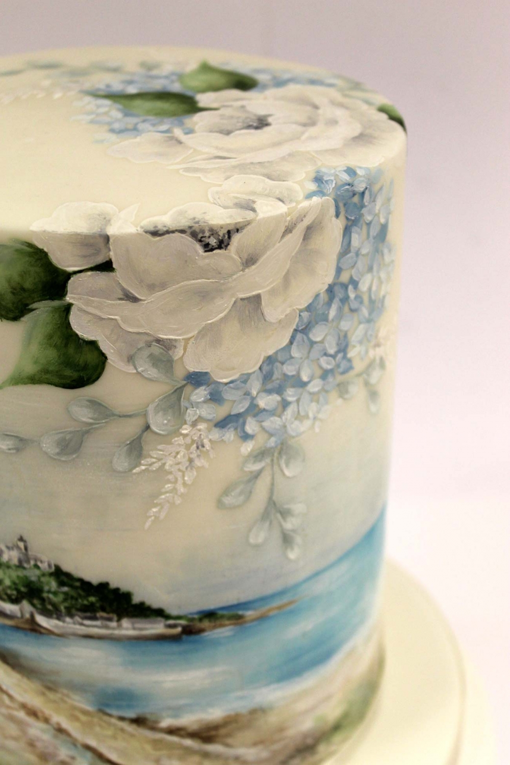 Close Up   Hand Painted (Cocoa Butter Paint) Landscape Featuring St Micheals Mount In Cornwall   I Love That You Can See The Texture Of The Paint In This Photo