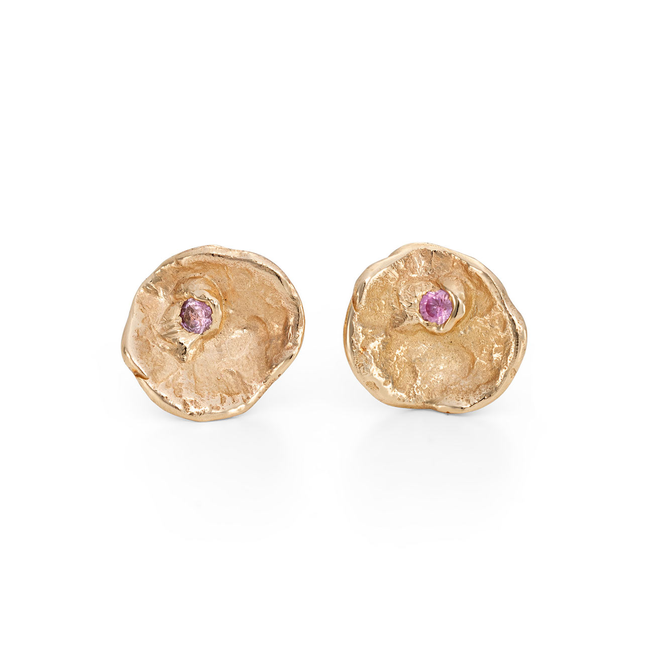 Earring Flake Pink Sapphire 1