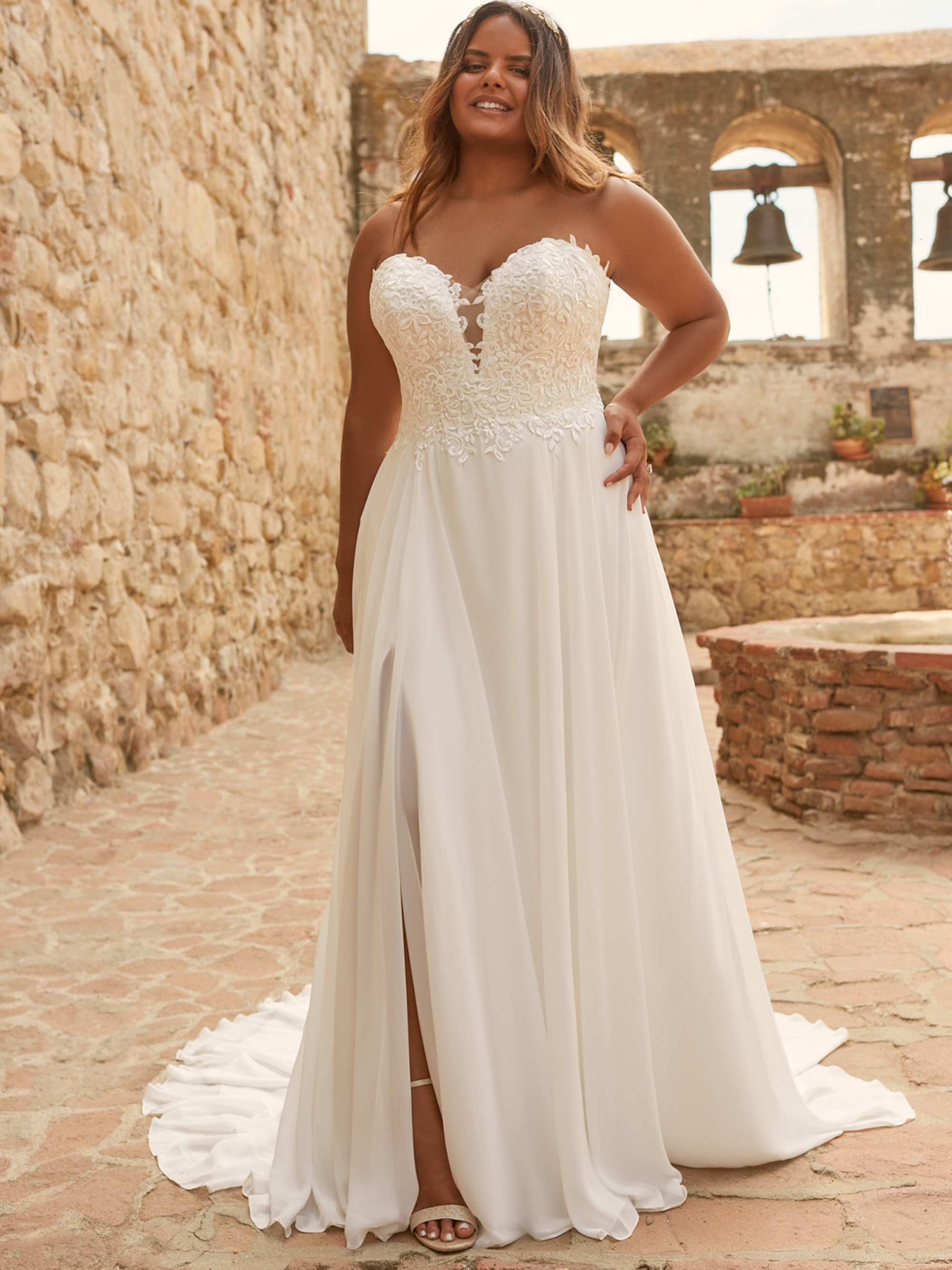 High Maggie Sottero Chantal A Line Bridal Gown 22MC553B01 Alt5 IV Curve