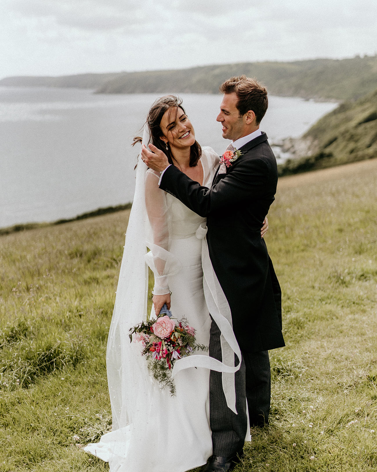 Kate Tom Real Wedding Cornwall Coastal Bride Groom3