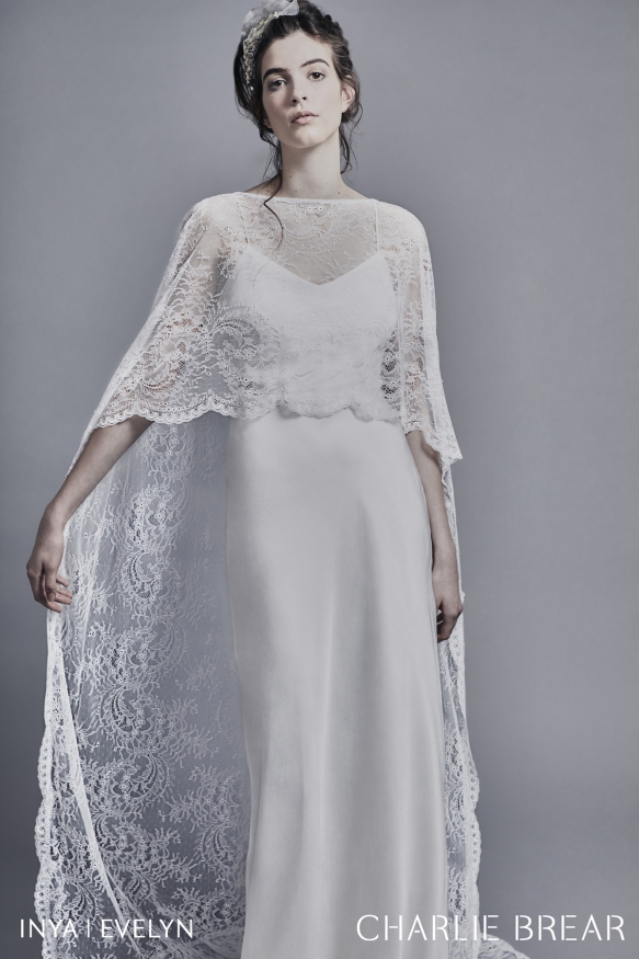 LOVELY 2020 Charlie Brear Wedding Dress Inya EvelynCape Cape
