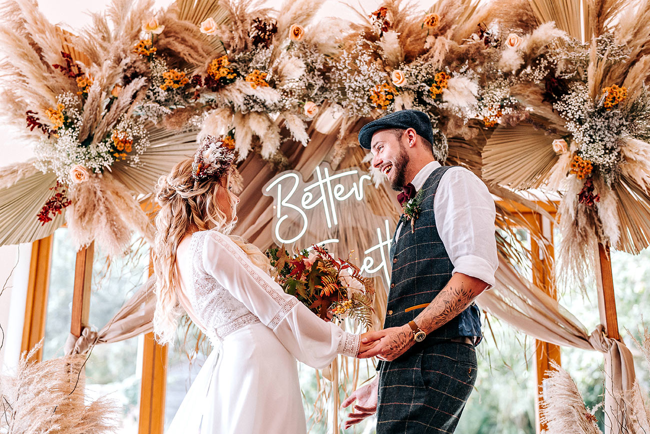 Lauren Luke Real Wedding Tredudwell Manor Cornwall Autumn Bride Groom12