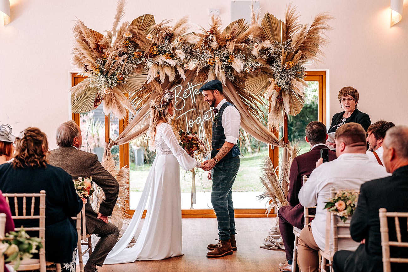 Lauren Luke Real Wedding Tredudwell Manor Cornwall Autumn Bride Groom2