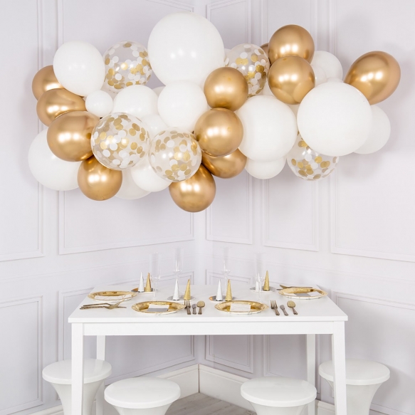 WHITE  GOLD Balloon Cloud Kit