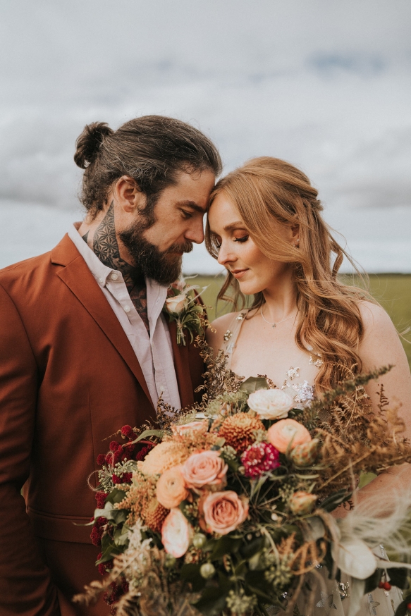 Bride and Groom on the moors