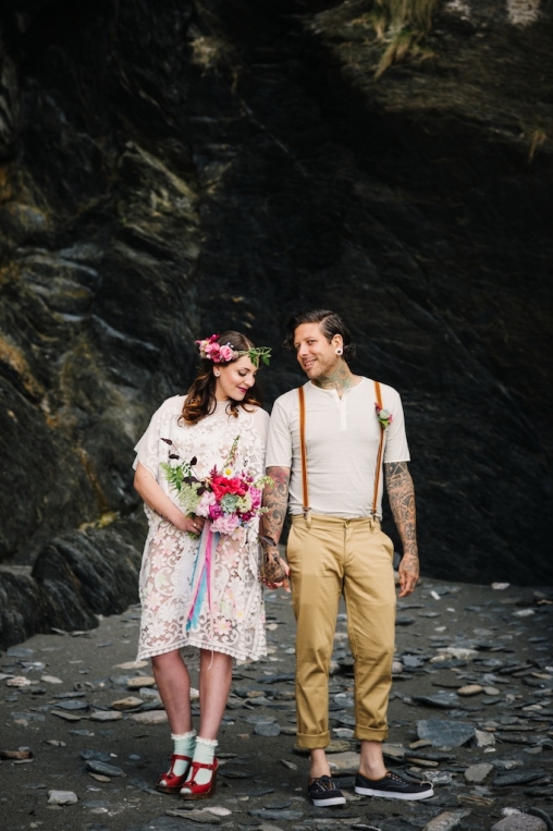 Beach Boho Wedding Cornwall Devon14