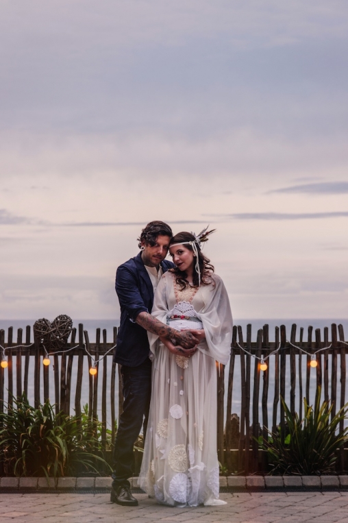 Beach Boho Wedding Cornwall Devon22