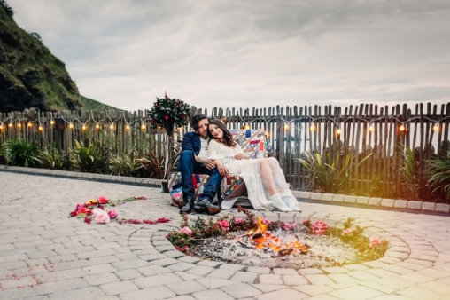 Beach Boho Wedding Cornwall Devon23